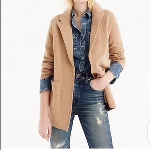 JCrew Merino Wool Camel Jacket Sweater Blazer